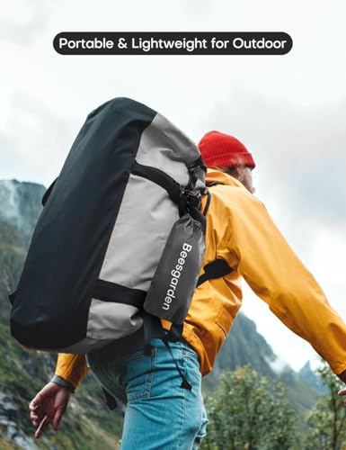 Beesgarden Leichter Wasserdichter Regenponcho mit TPU-Beschichtung, 8000mm Wasserdichte Bewertung, Damen Herren Tragbares Atmungsaktiver Wiederverwendbar Regenjacken für Camping Wandern Fahrrad Angeln