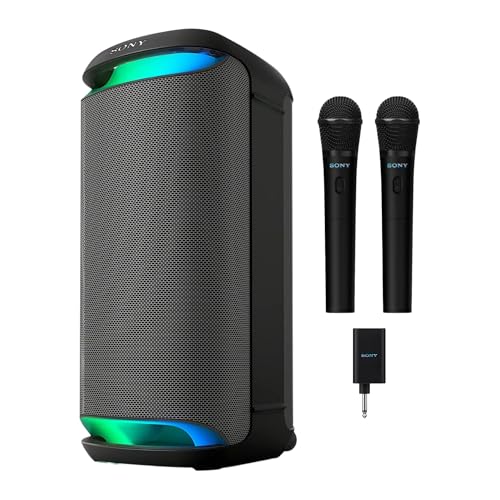Sony SRS-XV800 Wireless Bluetooth Party Speaker with ULT Wireless Karaoke Microphones Bundle (Black)