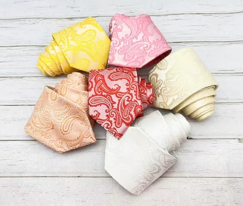 Image of KissTies Mens Paisley Tie And Pocket Square Necktie Sets
