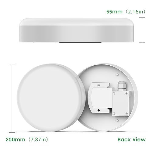 Genatu Deckenleuchte, Badezimmer Lampe Decke wasserdicht IP65, 19W kreisförmige, Badlampe Decke, entspricht 126W 4000K natürliches Weiß, runder Durchmesser 20 cm moderne LED-Deckenleuchte für Toilette