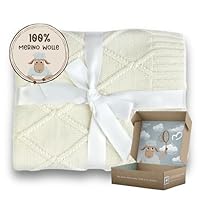 MayLily Babydeken van merinowol, 80 x 100 cm, 100% merinowol, handgemaakt en hypoallergeen, temperatuurregulerend voor zomer en winter, licht en vriendelijk