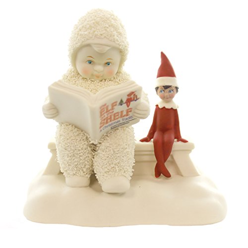 Department 56 Snowbabies “Elf on the Shelf Listens to a Story” Porcelain Figurine, 4.25”