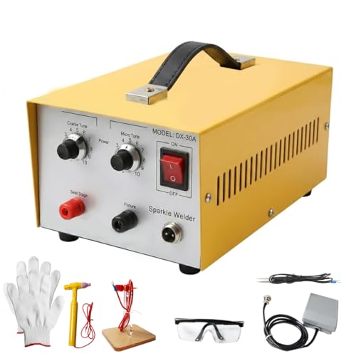 Image of FUZIDDN Precisely Weld Jewelry Pulse Arc Welder 30A Compatible with Gold Silver Platinum, Precision Spot Welding Machine for Studio DIY, 110V Portable Tool with Foot Pedal