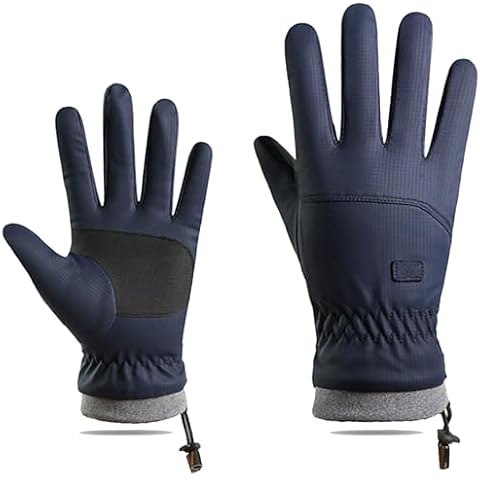IZUS Men Waterproof Cold-Weather-Gloves Touchscreen Windproof-Ski-Gloves Thermal-Fleece Cycling-Gloves Winter Outdoor Sport Cover