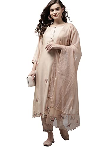 Image of INDO ERA Women's Cotton Straight Kurta Pant With Dupatta Set(21Aaaaaaa1919)