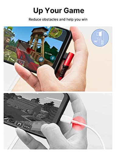 Image of JSAUX 2-Pack Usb To Type C Cable, 62W 3.1A Right Angle Braided Data Sync&Fast Charging Cable, 480Mbps Compatible With Samsung Phone, Ps5 Controller & More C Type Devices (6.6Ft+6.6Ft), Red