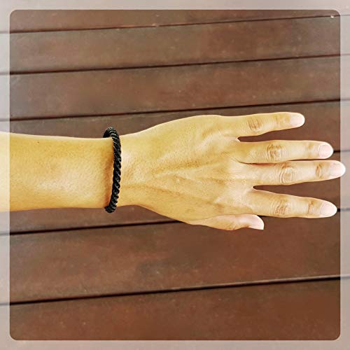Origin Siam Handmade Thai Woven String Bracelet | Wax Cotton Thread Wristband | Adjustable Unisex Friendship Band For Men And Women (Black (Sliding Knot)) #TOP2