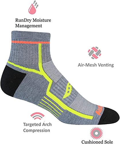 Saucony Men's Multi-Pack Bolt Performance Quarter Socks, Orange Assorted (6 Pairs), Shoe Size: 8-12 #TOP2