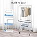 pijopang Heavy Duty Wire Laundry Cart, Steel Frame with Double Pole Rack Commercial Laundry Basket Industrial Bumper Clean Wheel System Casters