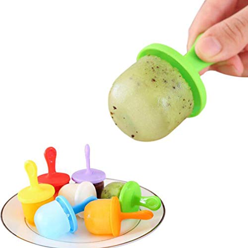 Cabilock Reutilizável Mini Pop Moldes 7 Miniatura de Picolé Moldes Com Varas Fácil Liberação Silicon