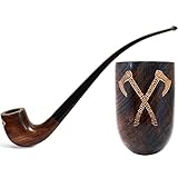 10.2' Long tobacco smoking pipe - (26cm) for 9mm filter. Vikings, Valhalla WORLDWIDE shipping., Brown