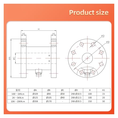Sensor de par y celda de carga de 200Nm para medicion de torsion no continua 2