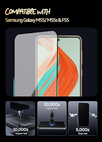 Image of Lensarmor Compatible with Samsung Galaxy M55 / M55s / F55 (6.7 Inch) Screen Protector (1 Pack) - Premium 9H Tempered Glass, Military-Grade Protection, HD Clear Display & Case-Friendly Fit