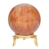 FASHIONZAADI Sunstone Crystal - Crystal Ball with Stand Witchcraft - Good Luck Gems - Quartz Crystal...