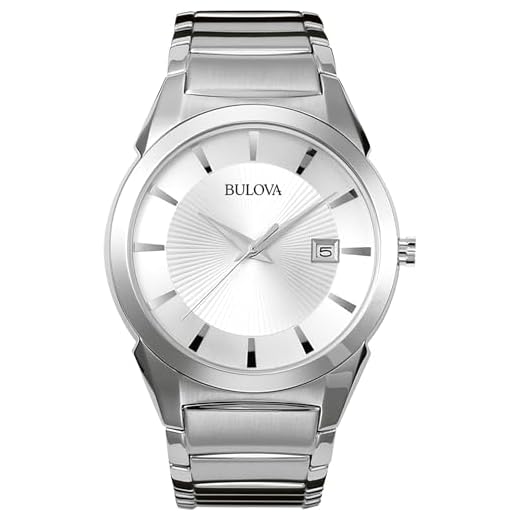 Bulova Relógio masculino clássico de aço inoxidável com 3 ponteiros e data de quartzo, prateado estilo do mostrador: 96B015, Prateado e prateado, NO SIZE, Pulseira clássica de aço inoxidável, quartzo, prateado