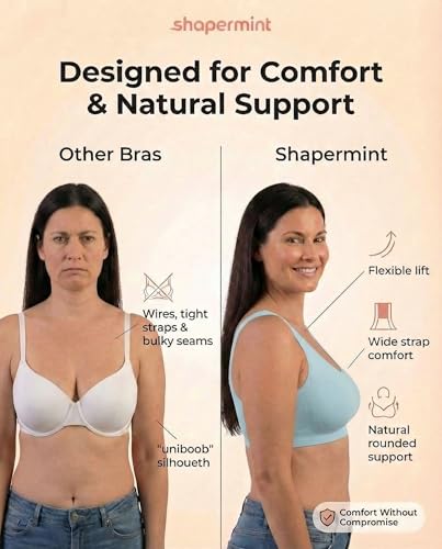 Image of SHAPERMINT Bralettes for Women with Support - Adjustable Wireless Support Bra, Full Coverage No Underwire Seamless Bra