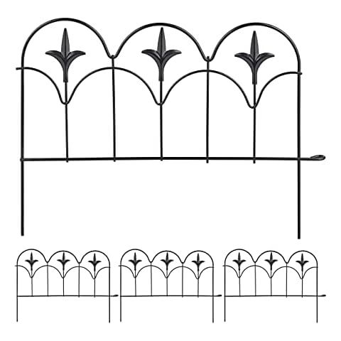 Relaxdays Vintage Black Garden Fence Panels Cover