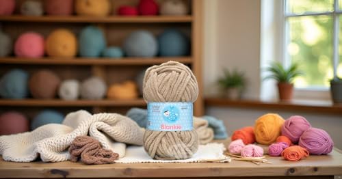 Image of GANGA Knitting Yarn Thick Chunky Wool, Blankie Skin 600 GMS Best Used with Knitting Needles-HE Art-AAEA