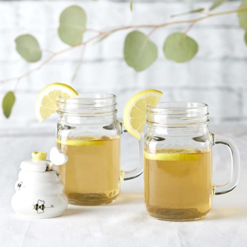 Kate Aspen 12 Oz. Mason Jar Mugs With Handles & Solid Lid (Set Of 6)| Kitchen Drinking Glass Cups | Diy Baby Shower Favors, Candy Jars, Rustic Wedding Decor And Party Favors #TOP4
