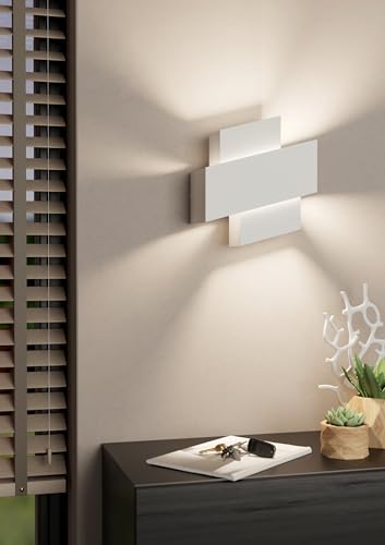 Lámpara de pared con iluminación indirecta up-down Timparossa de metal blanco E27 para pasillo 2
