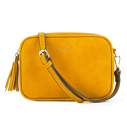 flora & co Sac Caméra Bandoulière Femme Double Zip Frange - Sacoche Porté Epaule Croisé Forme...