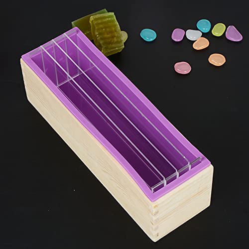 Silicone Soap Molds, 1200Ml/42Oz Silicone Loaf Soap Mold With Wooden Box And Acrylic Divider Boards For Diy Swirl Making, Handmade Rendering Soap Making #TOP4