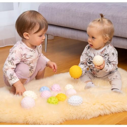 GERARDO’S Toys Small Ball Set mit 7 Bällen verschiedener Textur für Kinder und Babys, ungiftig und BPA frei