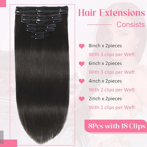 Tebelove Clip In Hair Extensions Real Human Hair thumb #2
