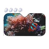 Coral and Fish - Parasole per parabrezza dell'auto, pieghevole, per finestrini anteriori, per auto, camion, SUV