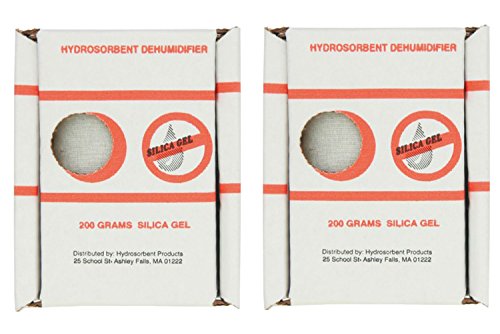 Hydrosorbent Silica Gel Dehumidifier 200 Gram Reuseable - 2 pack