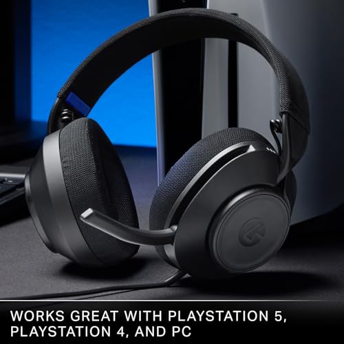 Image of PowerA LucidSound LS10P Gen 2 Wired Gaming Headset with 50mm Drivers, Flip-to-Mute Mic, Tempest 3D Audio, Swivel cups, Lightweight & Glasses-Friendly for PS5, PS4 & PC, Black