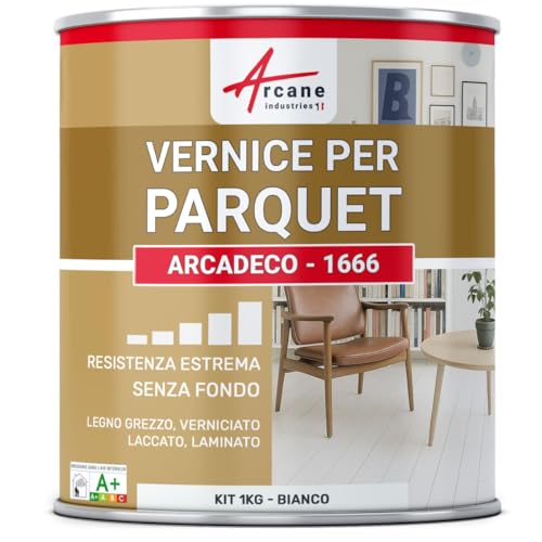 ARCANE INDUSTRIES Vernice per parquet in Legno e Pavimenti in Laminato: ARCADECO - 1666-1 kg Bianco
