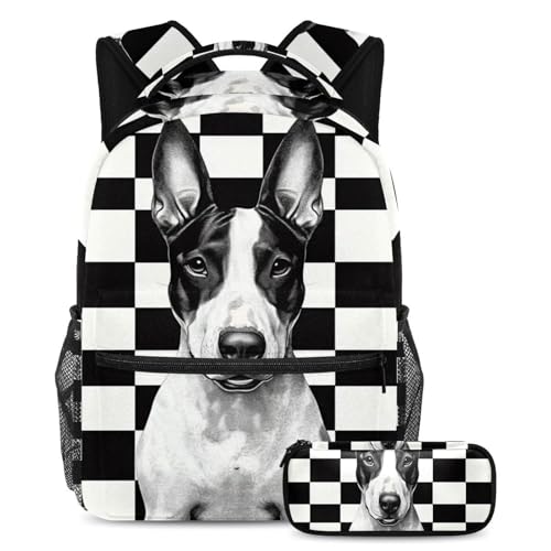 Cartables de grande capacité avec trousse : lot de 15 sacs chien noir et blanc pour l'école
