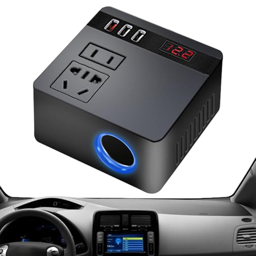 Adaptador de enchufe de coche de 150W con puertos de carga rápida USB integrados 7