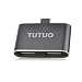 Produktbild TUTUO USB Hub Type C auf USB-A x 2 Ports Adapter OTG Hoch Kompatibel für MacBook Pro, Chromebook Pixel, Huawei P20, Samsung Galaxy Note9 S9, OnePlus 6 und mehr (Grau)