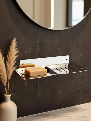 Image of iSTAR Stainless Steel Double Soap Dish | Wall Mounted Soap Holder for Bathroom | Rust & Corrosion Resistant Square Soap Stand | Heavy Duty Bathroom Accessory with Screws (Steel, Pack of 1)