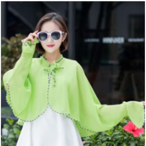 Xunger Women's Bowknot Sunproof Shawl Long Sleeve Crinkled Chiffon Lightweight Scarf Breathable Cover-Up for Outdoor Travel3