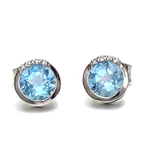 Boucles d'oreilles or blanc 18 carats topaze et diamants, la quintessence de la haute joaillerie