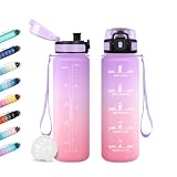 JAPORIA Gourde Sport 1L, Bouteille d'eau avec Filtre, Étanche, Bouteille sans BPA pour l'é...