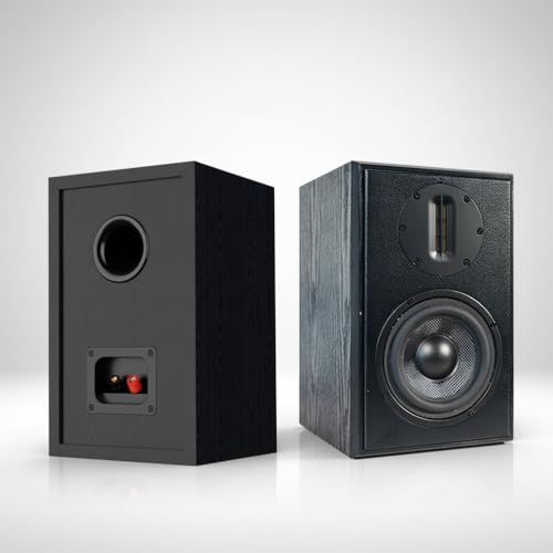 SAMTRONIC 5.25" Passive Bookshelf Speakers with Magnetically Shielded Woofer and 4 Inches Ribbon Tweeter Pair - Needs Amplifier or Receiver to Operate