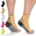 Plantar Fasciitis Foot Compression Sock Sleeves for Men and Women - Relieves Pain - Supports Heel, Arch & Ankle (One Pair) (Beige) (Medium: 8.3-9.8" Arch Circumference, 11.4" Max Ankle Circumference)