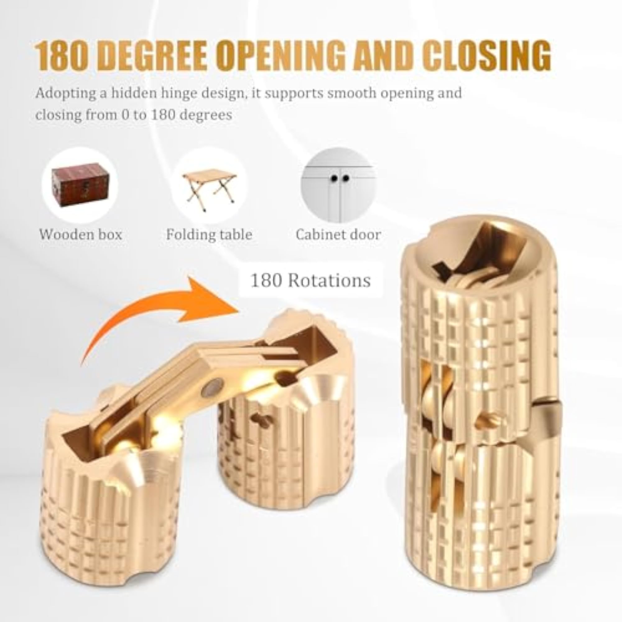 10 Pcs Hidden Brass Barrel Hinges for Jewelry Box, DIY Crafts