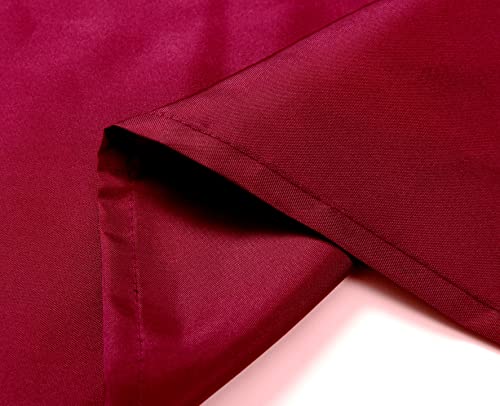 Biscaynebay Quality Fabric Shower Curtain Liners 72 Inch By 72 Inch, Burgundy Water Resistant Bathroom Curtains Rust Resistant Grommets & Weighted Bottom Hem Machine Washable #TOP6