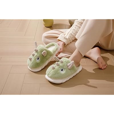 Women's Pig & Cow Animal Slippers - Soft Plush Cotton Winter Warm House Shoes