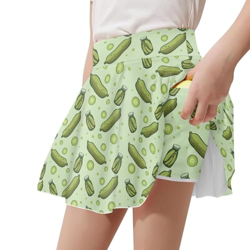 Girls Athletic Skorts Size 5-14 High Waisted Stretch Tennis Skirt with Shorts Breathable Cozy Golf Skirt