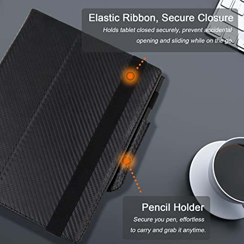 YHMHOG Faux Leather 2 10.3 inch(26.16 cm) Digital Paper Case (2020 Released), Slim Lightweight Book Folios Cover for Tablet with Pen Holder/Hand Strap/Elastic Strap/Multi-Viewing Angles (Black)