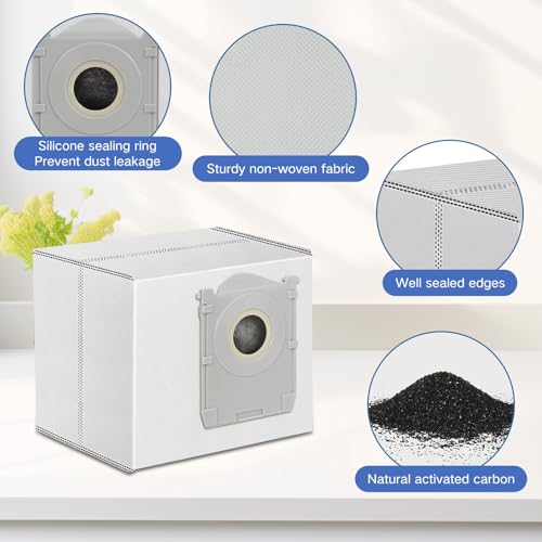 VIEWALL X11 Pro Staubbeutel für ECOVACS DEEBOT X11 PRO Omni Saugroboter,Aktivkohle Staubbeutel Zubehör,10 Stück 3L Kapazität Staubsaugerbeutel Ersatzteile