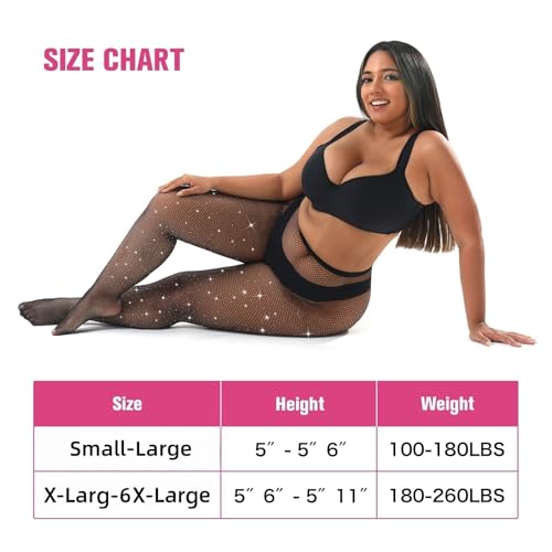 Image of Plus Size Fishnet Tights Sparkle Stockings Glitter Pantyhose High Waist Fine Mesh Stockings Value Pack of 2