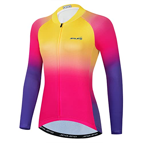 HimyBB Women Cycling Jersey Pro Team Long Sleeve Bike Shirt Tops UPF 50+ Sun Protection S