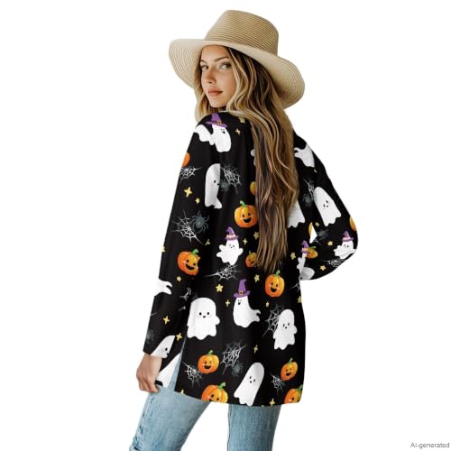 Image of Cardigan Sweaters for Women Long Sleeve Cardigan Soft Drape Open Front Fall Dusters V-Neck Jackets Dressy Loose Coat